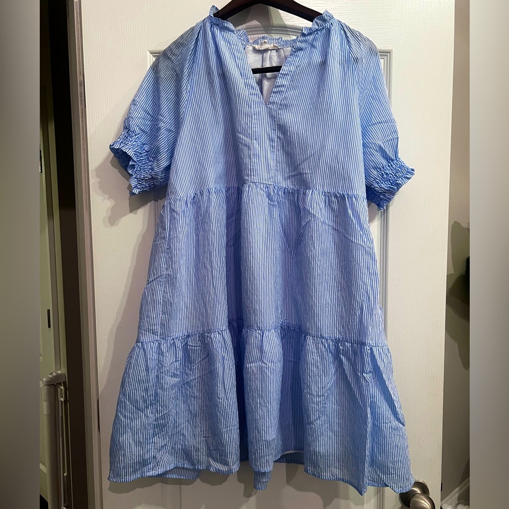 EUC THML Tiered Seersucker Dress